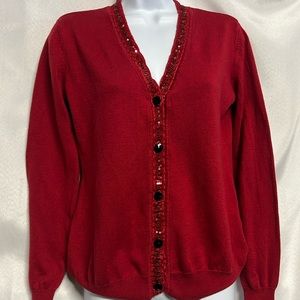 Jaclyn Smith dark red sweater no pockets S